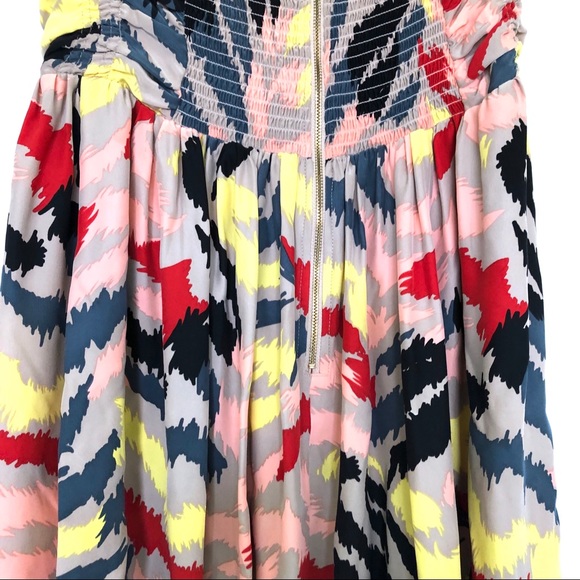 Parker Geometric Pattern Silk Dress Multicolor Abstract Artistic Pattern - Picture 6 of 8